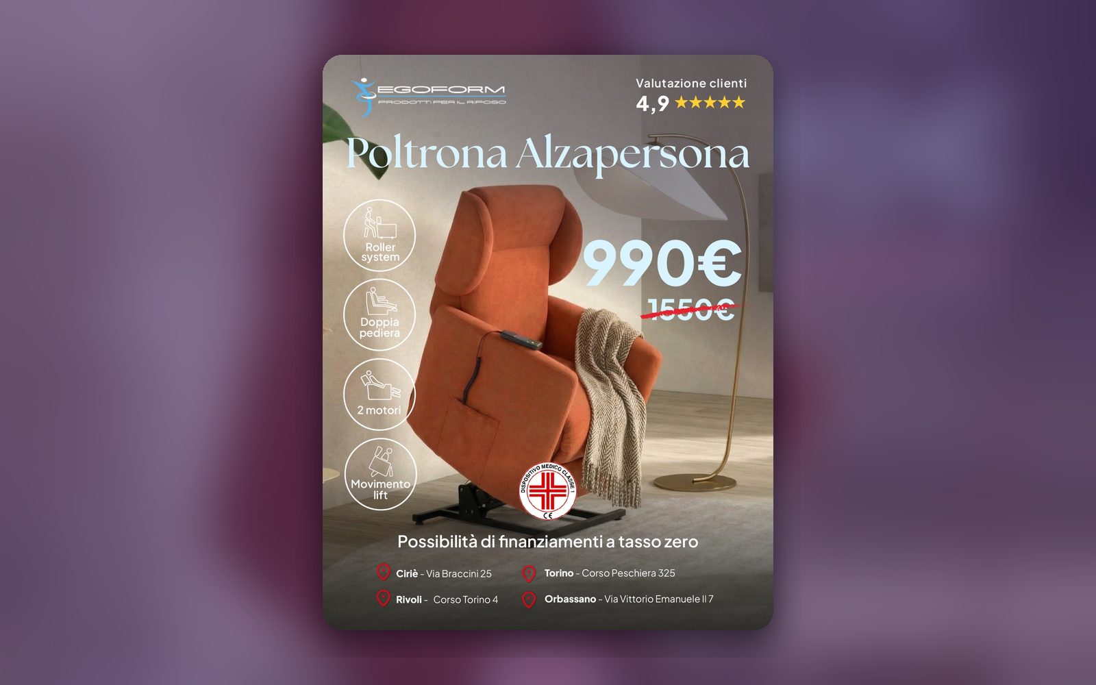 Egoform: sito, social, campagne e video per lo showroom di Rivoli, progetto Scia Digital Studio