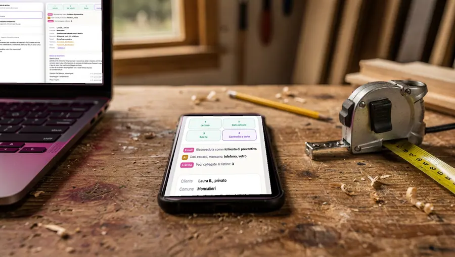 Automazione AI dei preventivi (demo), progetto Scia Digital Studio