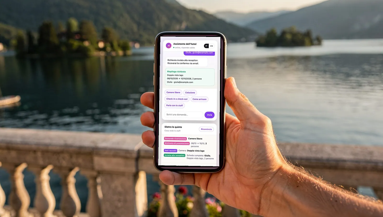 Chatbot AI per un hotel (demo), il progetto